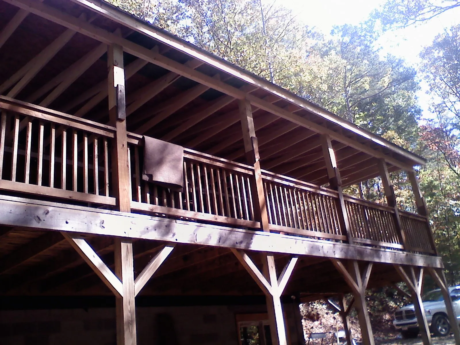 Timber framing under a new elevated porch and deck — Roof Leak Repair in Pilot Point by Roofing Brothers